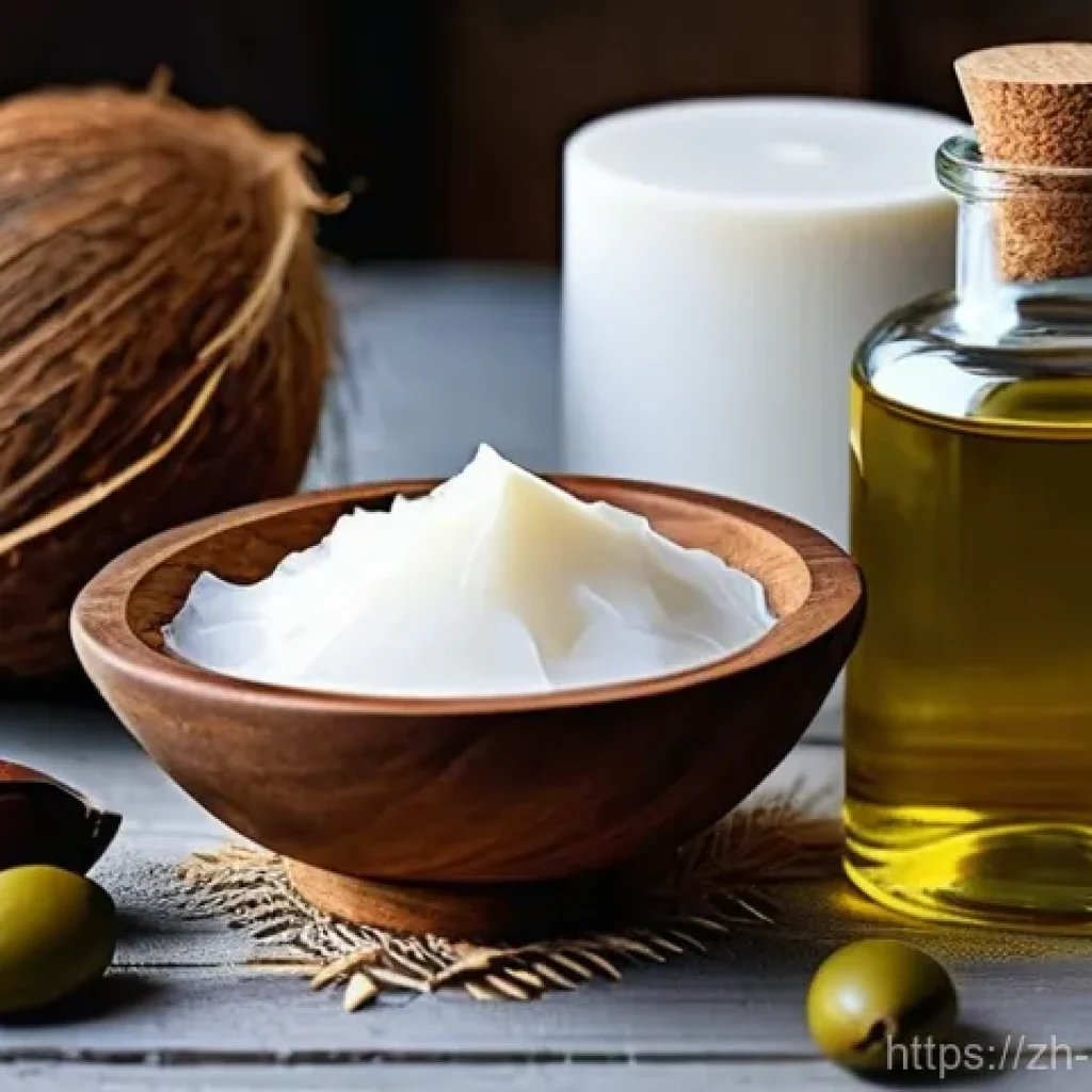 천연비누 오일 레시피 - **Prompt 1: "The Essence of Nourishment: Artisanal Base Oils for Handmade Soap"**
    A rustic, warm...