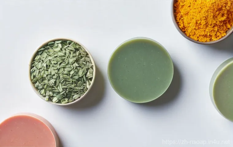 천연비누 오일 레시피 - **Prompt 2: "Aromatherapy Embrace: Delicate Essential Oil Soaps for Mind and Body"**
    An elegant ...