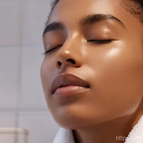 천연비누 피부 진정 효과 - A close-up of a person's face with eyes gently closed, enjoying the application of rich, creamy foam...